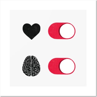 Heart On – Brain On switch Posters and Art